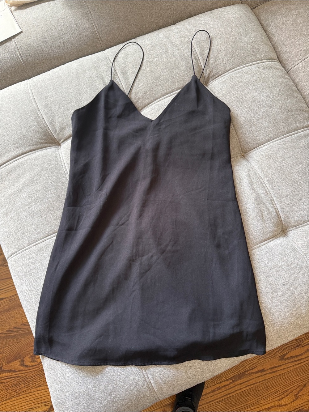 Low back spaghetti strap Little black dress